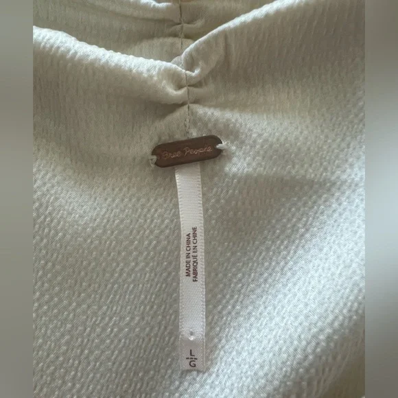 Free People Harley Wrap Tunic Elegant Cream Wrap Blouse Size Large - Picture 12 of 12